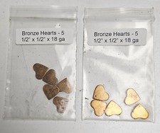 BRONZE HEARTS 1/2 X 1/2 X 18 GA 2 5 PACKS FOR STAMPING TOTAL 10 PCS