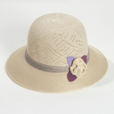 Vintage Women's Large Floppy Sun Hat - Wide Brim Bowler Cap With Bow - Summer Beach