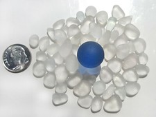 Genuine Nova Scotia Beach Sea Marble - Cobalt / Cornflower w/ Tiny Whites