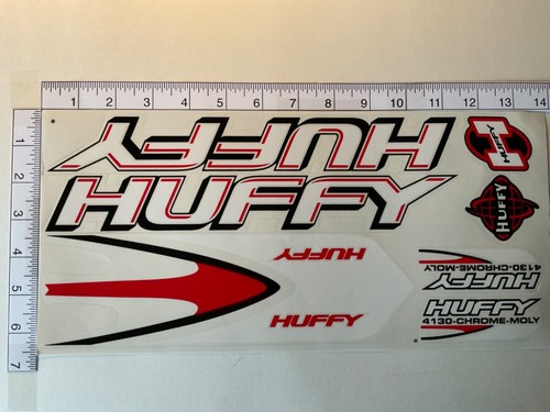 Huffy 4130 Stickers White, Red & Black. Die cut.