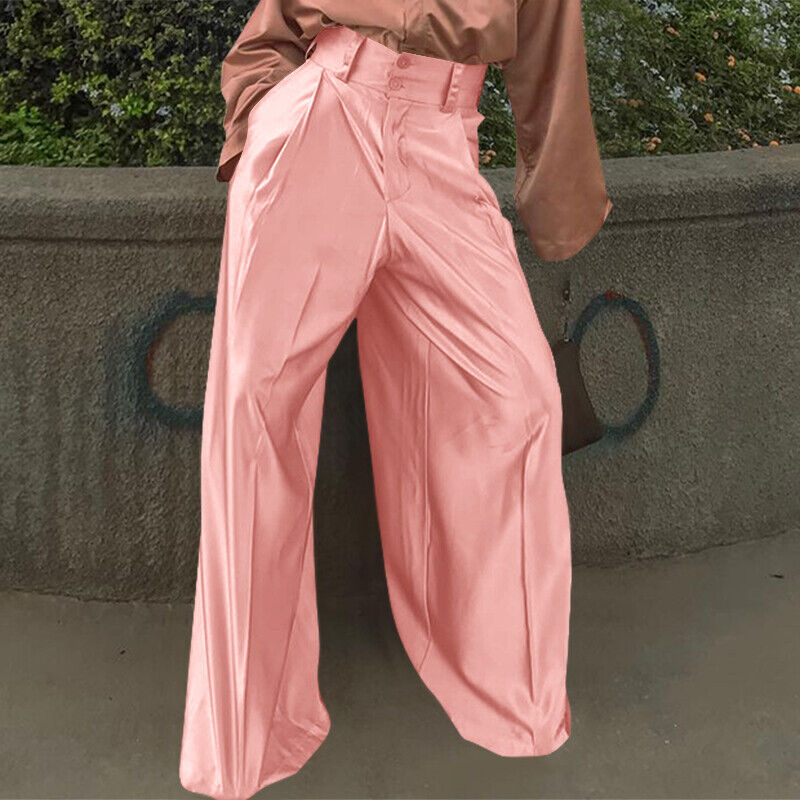 Satin Wide-Leg Trousers