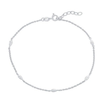 Fußkettchen Sterlingsilber, Meterware in Birnenform