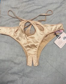 AGENT PROVOCATEUR PEACH ROBYN 2 SMALL OUVERT BRIEF UK8 NWT