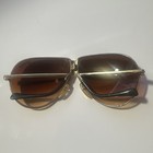 Men's vintage FOLDING  Aviator Sunglasses Metal Frame Brown lenses NEW 90s — photo 6