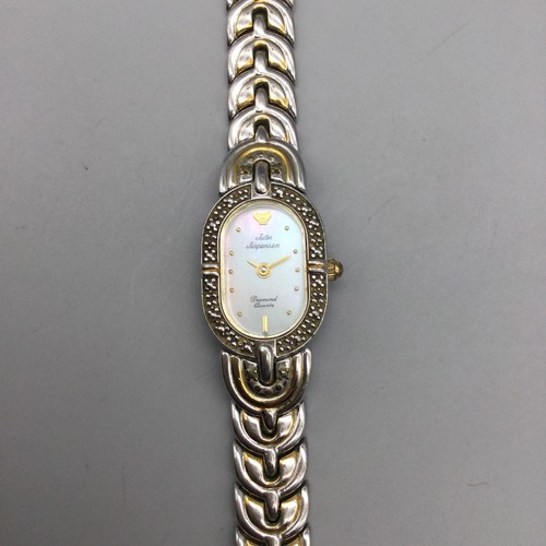 Vtg Jules Jürgensen Ladies Diamond Watch 17mm MOP Oval Dial New Battery 6.25" - Picture 6 of 15