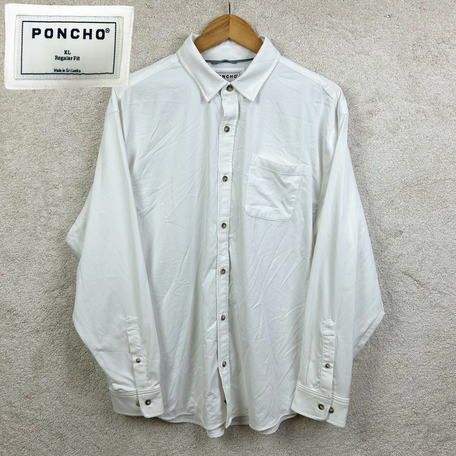 PONCHO Men’s The Sheepshead Regular Fit Performance Nylon White Button Shirt XL
Opens in a new windo