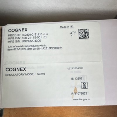 Cognex Industrial Barcode Scanner Vision Sensor Model 50216 IS2801C-31711-EC