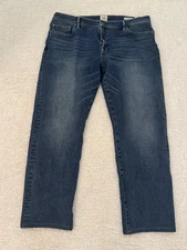 Flint and Tinder Straight Fit Jeans 38x34 Dark Indigo Stretch EUC Huckberry