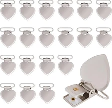 20 Pcs Silver Heart Metal Suspender Clips for Sheets Mattress Covers | Free Ship