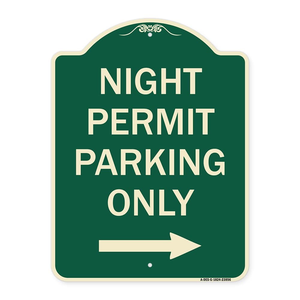 MIGHTY SKINS SignMission Designer Series Sign Night Permit Parking Only