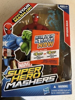 AMAZING SPIDER-MAN MARVEL MASHERS ACTION FIGURE PETER PARKER HASBRO MOSC 6'' 2013