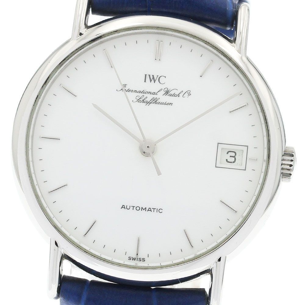 IWC Portofino Automatic Men's Watch White Dial SS Leather From Japan