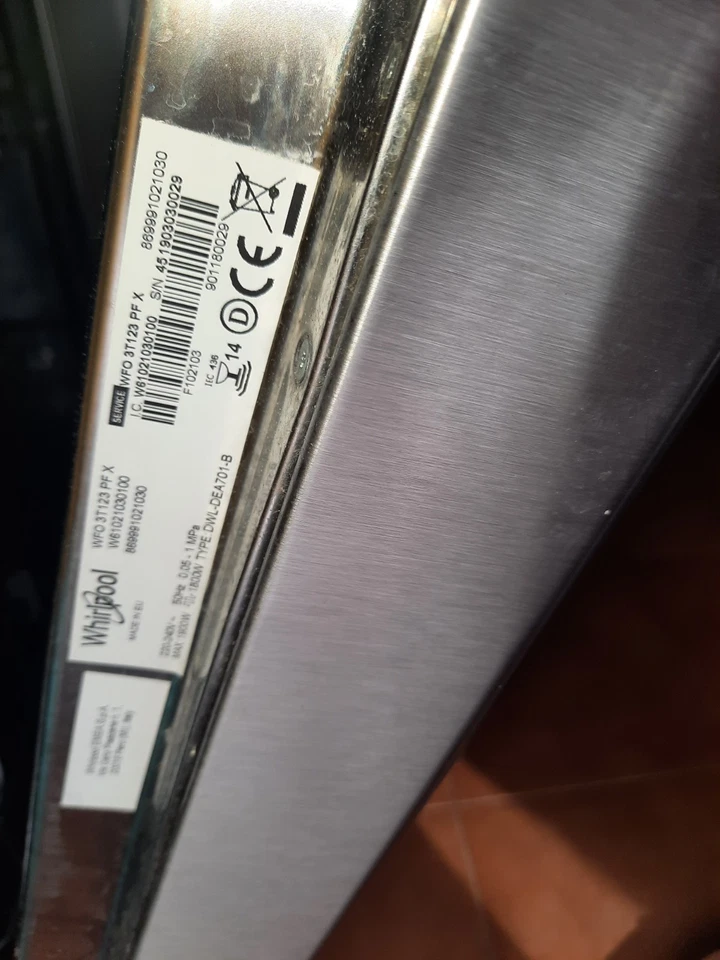 Whirlpool WFO3T123PFX Lavastoviglie 14 coperti Powerclean 6sense - Immagine 4 di 4