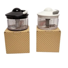 Kuhn Rikon 2-Cup Pull Chops Set of 2 with Gift Boxes WHITE/BLACK K48049 NEW