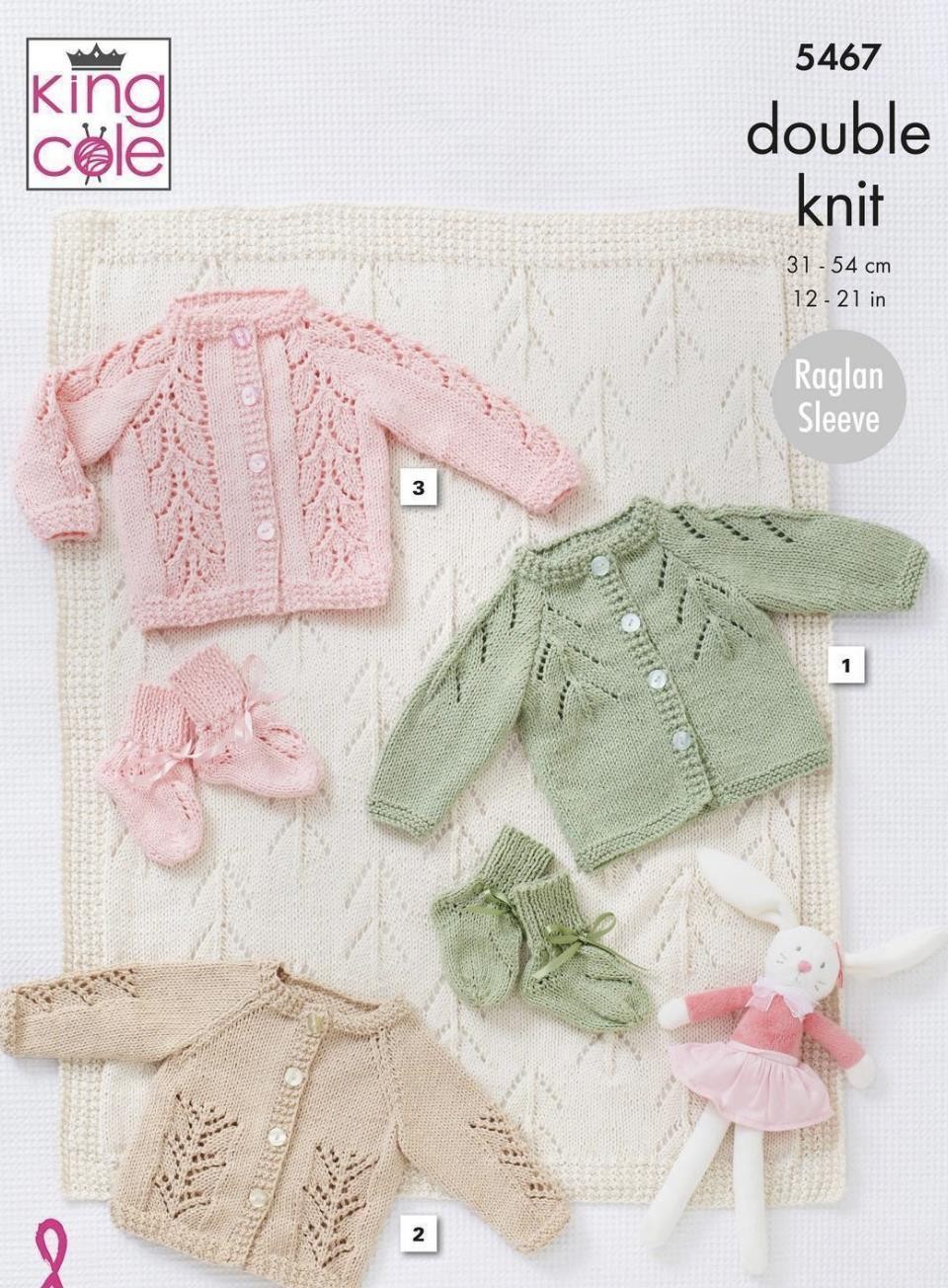 Cardigans, Blanket and Bootees in King Cole Cottonsoft DK (5467) - Image 3