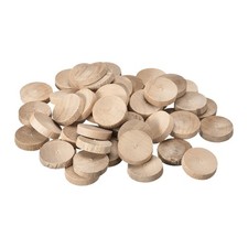 50Pcs Flat Head Wood Plugs, 1 Inch Wooden Button Wood Plugs Screw Covers