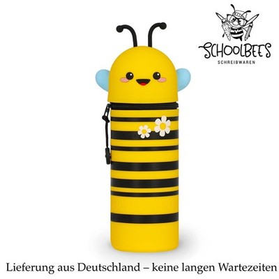 SUBRINGE Silikon Federmäppchen - 2-in-1 Bienen Design, Aufstellbar Als Stifthalter