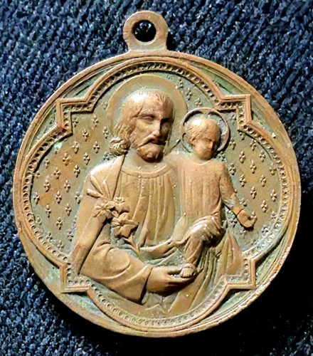 Médaille Argent St Antoine De Padoue XIXème Siècle - 18 Mm, Par E. Lavillette, Occasion
