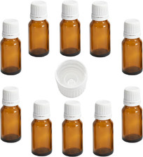 10 Flaconi Medicinali Da 5 Ml, per Farmacia, Contagocce Marrone Con Globuli Neri