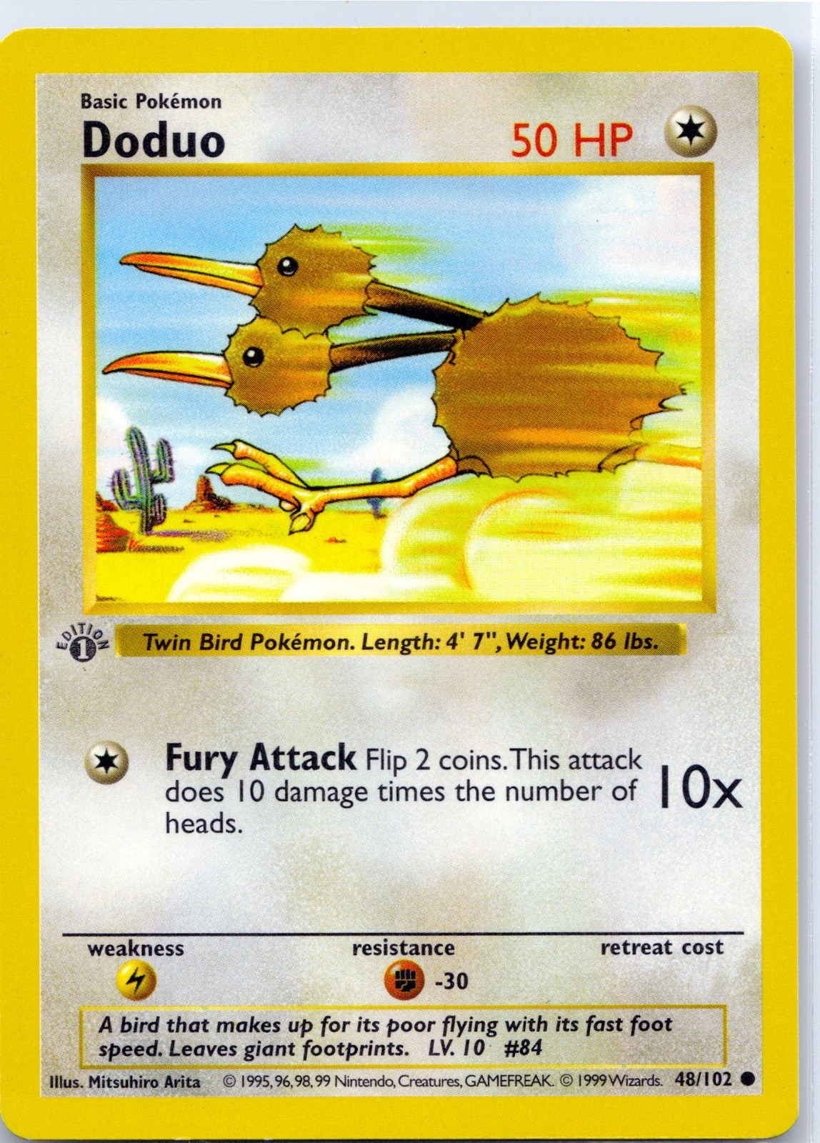 Doduo 048/102 | 1999 1st Edition Base Set Shadowless | Near Mint  - LP+