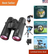 HD 12x42 Binoculars Waterproof, Lightweight with Comfort View for All Users