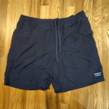 Vintage LL Bean Men's 100 Supplex Navy Blue Lined Swim Shorts Trunks Size L