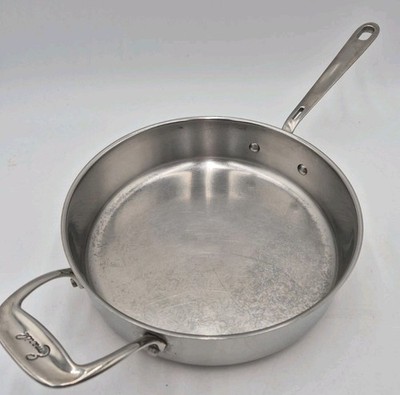 Emeril Deep Skillet Frying Pan 10'' 3 Qt Copper Core HEAVY Stainless Steel No Lid