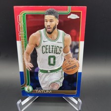 Jayson Tatum Red White Blue Refractor 2025-26 Topps Chrome #49 Boston Celtics
