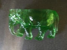 Antique 1920s  Planter Candy Dish Elephant URANIUM Glass VTG Deco Rare! As Is
