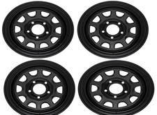 51-5865 Set Of 4 Matte Blk Steel Wheels 5x4.5 Jeep Wrangler Yj Tj Xj Cherokee