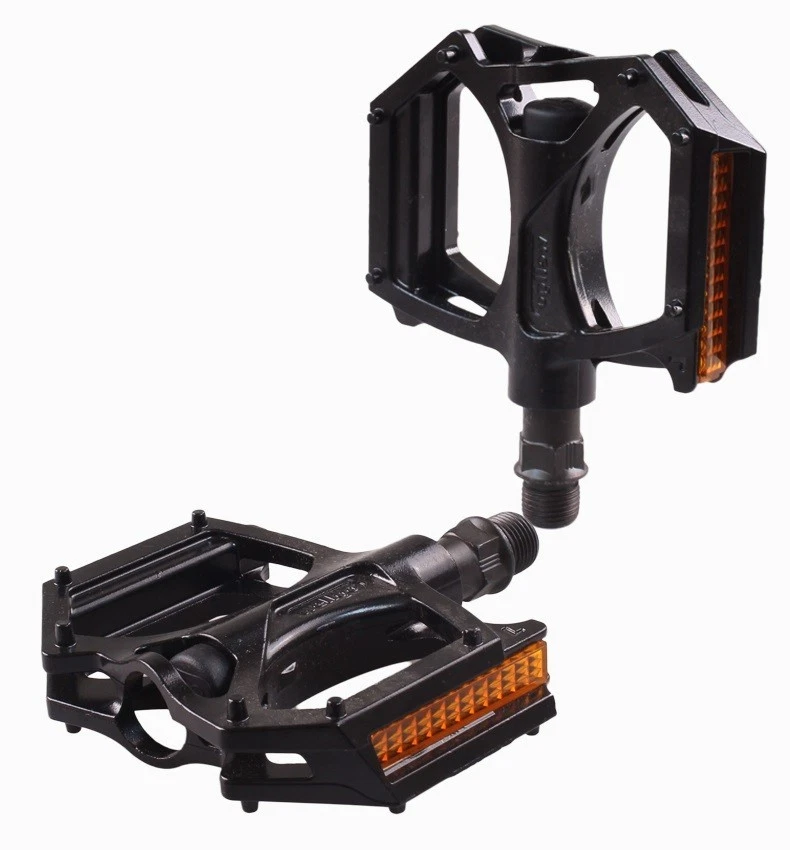 Wellgo M195-DU Aluminio Bicicleta de Carretera de Montaña Pedales DU Pedal Plano Reflector Negro Foto 4 de 4