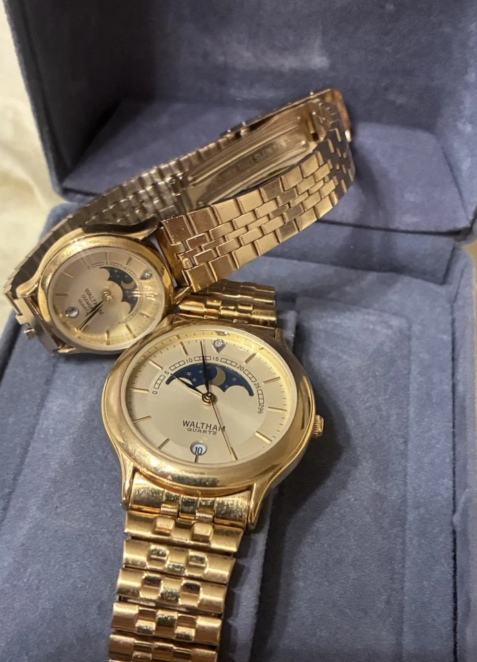 Relojes Waltham Diamond Clásicos Vintage Fase Lunar* Para él y para ella*¡Caja Original! Foto 3 de 4