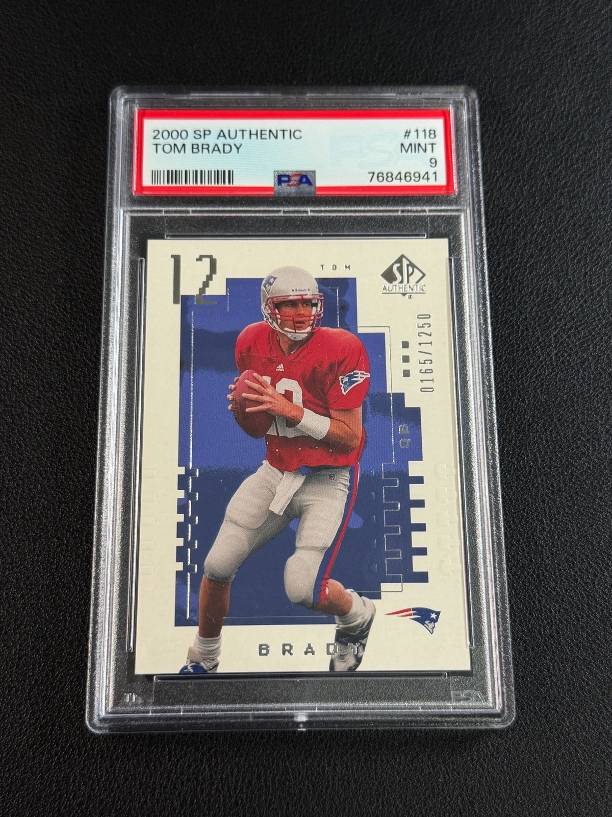 TOM BRADY PSA 9 2000 SP AUTHENTIC #118 ROOKIE RC 165/1350 MINT PATRIOTS