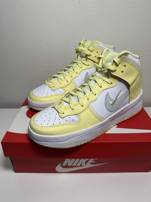 Size 12W or 10.5M - Nike Dunk Up High White Citron Tint W