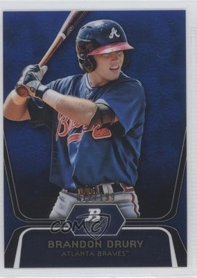 2012 Bowman Platinum Prospects Blue Refractor 12/199 Brandon Drury #BPP10 0p8