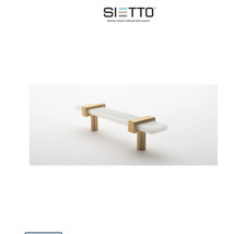 Sietto P-1901-5.5-SB Adjustable 5.5" White Glass Pull Satin Brass Lot of 9