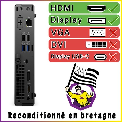 PC Dell 3080 Mikro Intel I7-10700T RAM 32GB SSD 480GB HDMI WLAN W11 - Bild 5 von 5