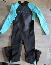 O'Neill Youth Reactor II 3/2mm Black Full Zip Wetsuit Size 12