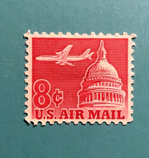 U.S. Airmail Stamp 1962, 8-cent Jet Airliner over Capitol, Mint