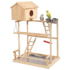 Large Bird Playground, 3 Layers Cockatiel Playground, Pet Parrot Playstand Gy...