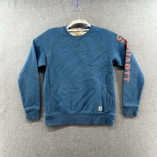 Carhartt Kids Boys Size M 8/10 Blue Pullover Spellout Crew neck Sweater
