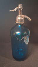 Vintage Blue Glass Seltzer Soda Water Bottle Lakeland Beverages Peekskill NY