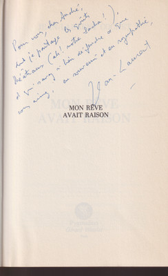 Jean-Laurent COCHET Mon Rêve Hatte Recht Buch mit Autogramm 1989