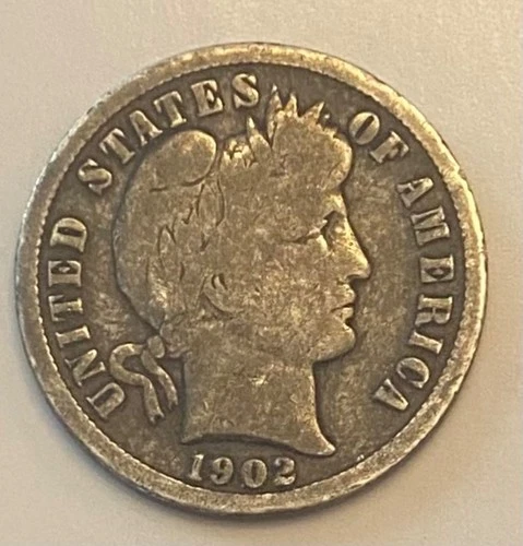 1902-s barber dime vg details a little dark low mintage