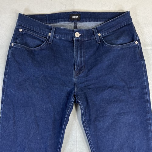 Hudson Blake Jeans Mens 34 Blue Dark Wash Slim Straight Stretch Denim - Picture 2 of 8
