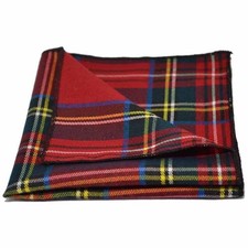 Traditional Red/Yellow Tartan Plaid Check Pocket Square, Handkerchief