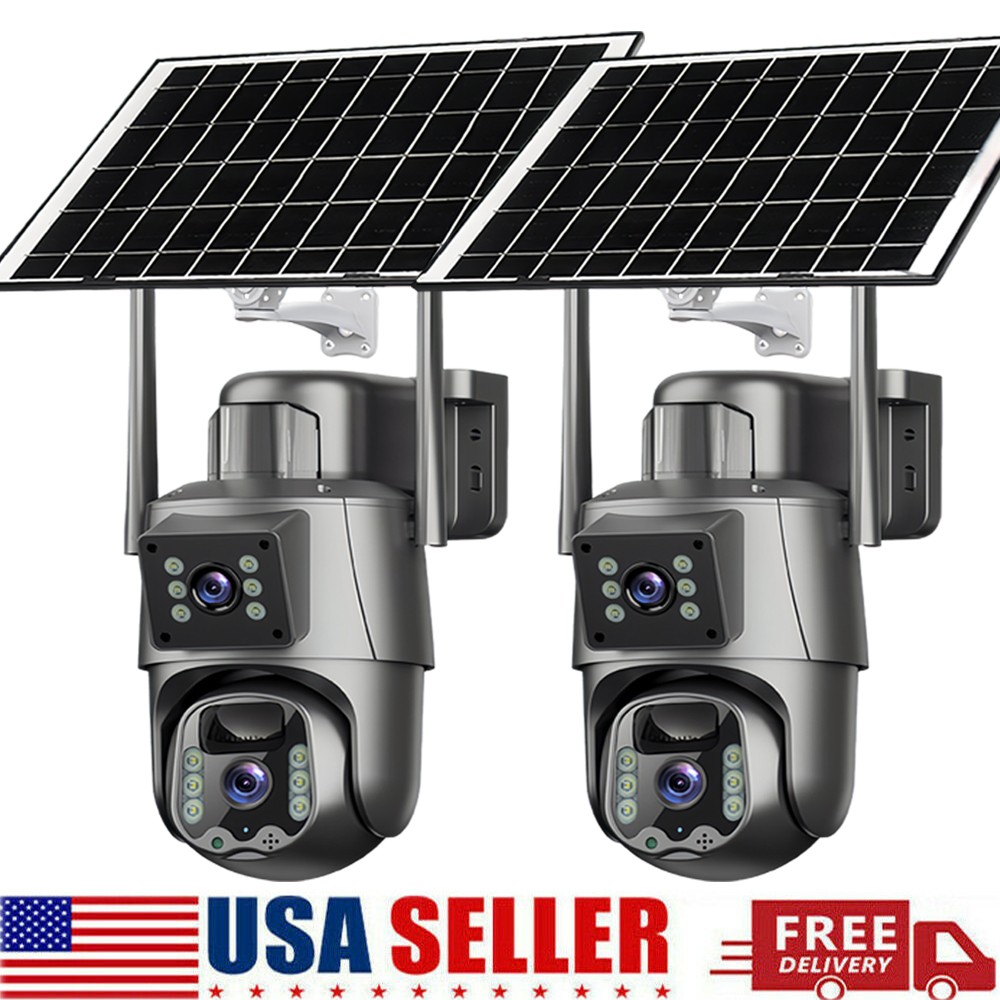 2x Camaras De Seguridad Para Exterior Solar WIFI Inalambrica Con Vision Nocturna