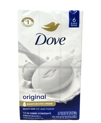 Dove Beauty Bar Soap Original, 6 Bars, 3.75 oz Each