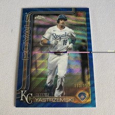 2025 Topps Chrome Update Mike Yastrzemski Blue Holo Refractor /150