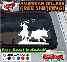 Steer Roping Rodeo Cowboy Decal Large 9 X 12 144